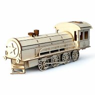 Конструктор 3D деревянный подвижный Lemmo Пенал-Паровоз