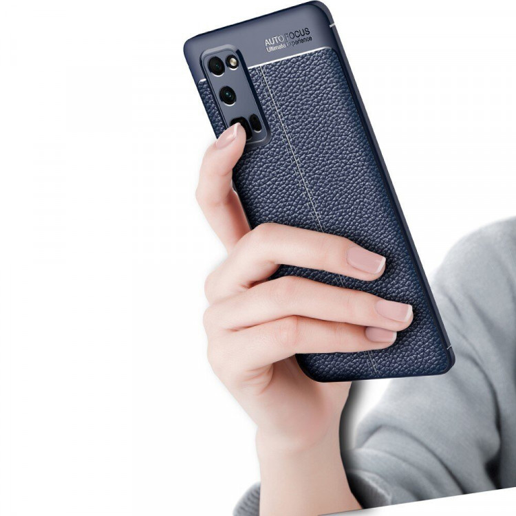 Чехол-накладка Litchi Grain для Honor 30 Pro / Honor 30 Pro+ (Plus) (темно-синий)