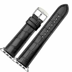Кожаный ремешок Crocodile Texture для Apple Watch 44 и 42мм (черный)