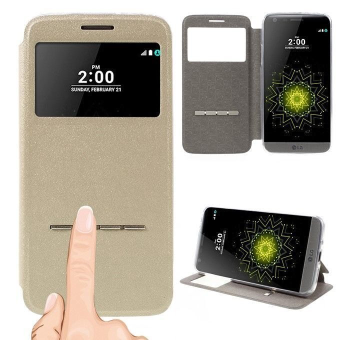 Чехол с окном для LG G5 / LG G5 se (золотой)