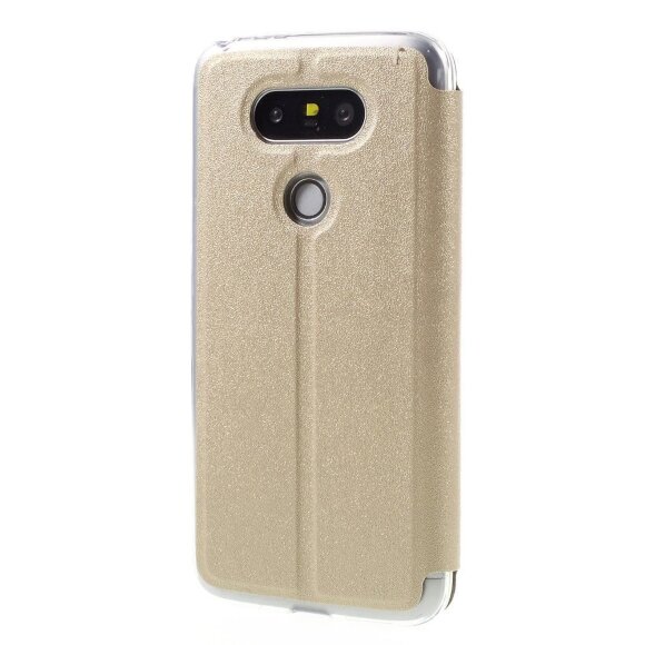 Чехол с окном для LG G5 / LG G5 se (золотой) Чехол с окном для LG G5 / LG G5 se (золотой)