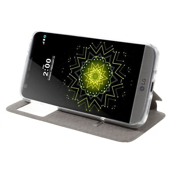Чехол с окном для LG G5 / LG G5 se (золотой) Чехол с окном для LG G5 / LG G5 se (золотой)