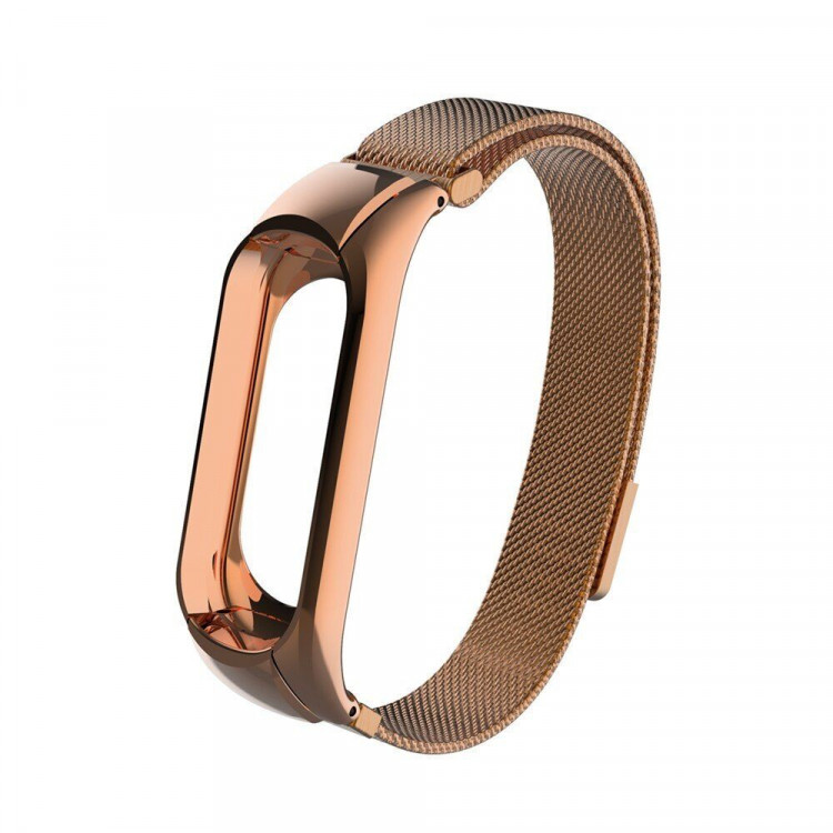 Сетчатый браслет для Xiaomi Mi Band 3 (розовое золото)
