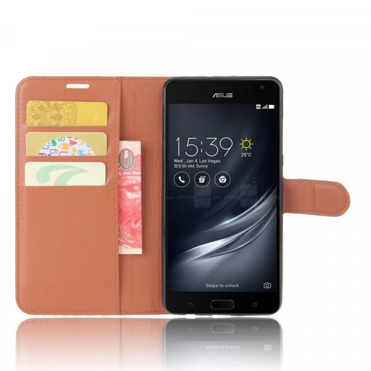 Чехол с визитницей для ASUS Zenfone AR ZS571KL (коричневый)