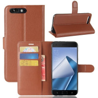 Чехол с визитницей для Asus ZenFone 4 Pro ZS551KL (коричневый)