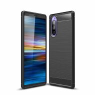 Чехол-накладка Carbon Fibre для Sony Xperia 5 (черный) Чехол-накладка Carbon Fibre для Sony Xperia 5 (черный)