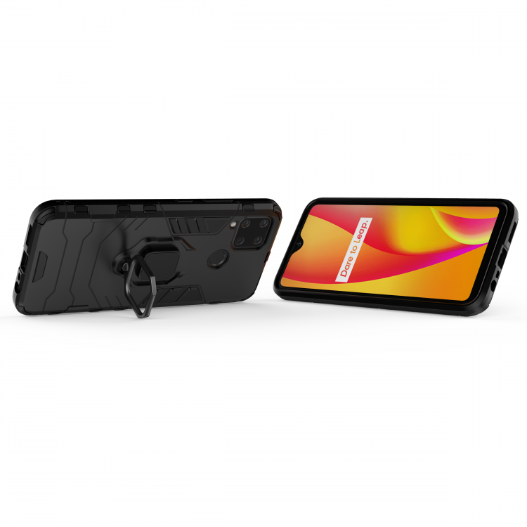 Чехол Armor Ring Holder для Realme C15 (черный)