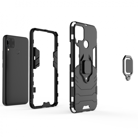 Чехол Armor Ring Holder для Realme C15 (черный) Чехол Armor Ring Holder для Realme C15 (черный)