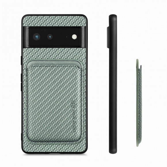 Чехол с магнитным держателем карт для Google Pixel 6a (зеленый) Чехол с магнитным держателем карт для Google Pixel 6a (зеленый)