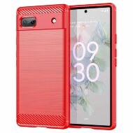 Чехол-накладка Carbon Fibre для Google Pixel 6a (красный) Чехол-накладка Carbon Fibre для Google Pixel 6a (красный)