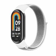 Нейлоновый ремешок для Xiaomi Mi Smart Band 8, Xiaomi Mi Band 8 (бело-серый) Нейлоновый ремешок для Xiaomi Mi Smart Band 8, Xiaomi Mi Band 8 (бело-серый)