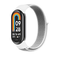 Нейлоновый ремешок для Xiaomi Mi Smart Band 8, Xiaomi Mi Band 8 (бело-серый)