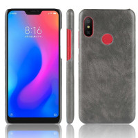 Чехол Litchi Texture для Xiaomi Mi A2 Lite / Redmi 6 Pro (серый)