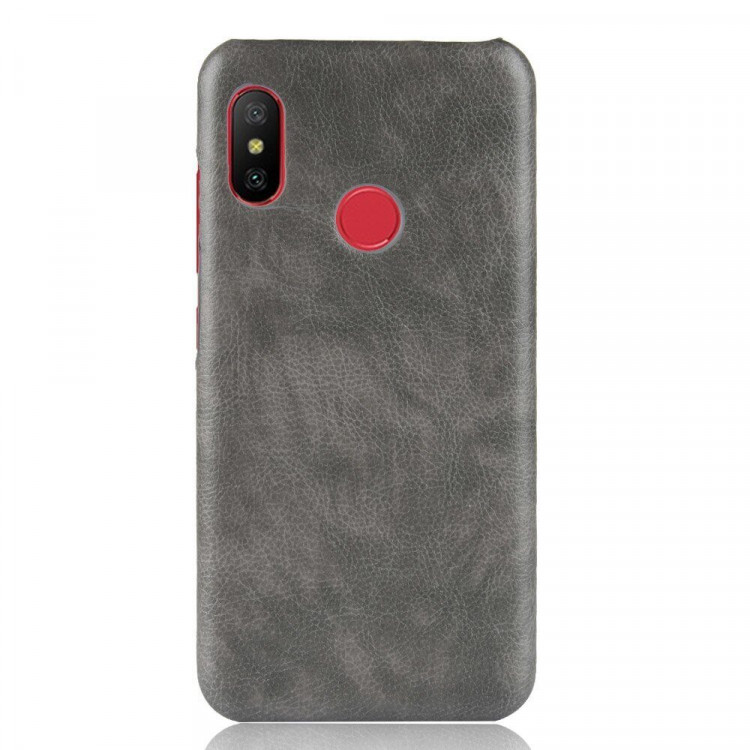 Чехол Litchi Texture для Xiaomi Mi A2 Lite / Redmi 6 Pro (серый)