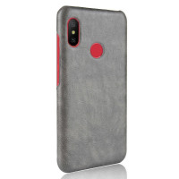 Чехол Litchi Texture для Xiaomi Mi A2 Lite / Redmi 6 Pro (серый)