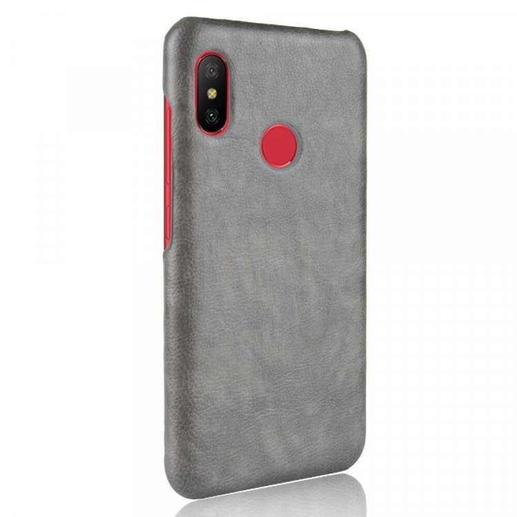 Чехол Litchi Texture для Xiaomi Mi A2 Lite / Redmi 6 Pro (серый)