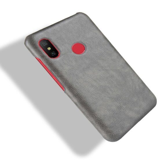 Чехол Litchi Texture для Xiaomi Mi A2 Lite / Redmi 6 Pro (серый)