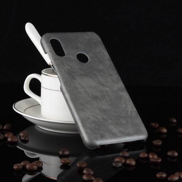 Чехол Litchi Texture для Xiaomi Mi A2 Lite / Redmi 6 Pro (серый)