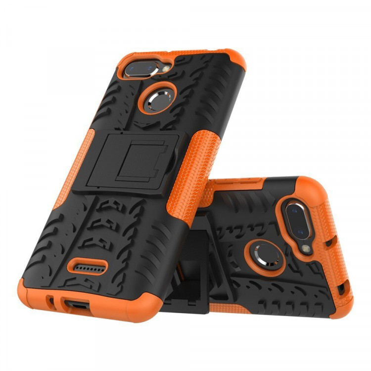 Чехол Hybrid Armor для Xiaomi Redmi 6 (черный + оранжевый)