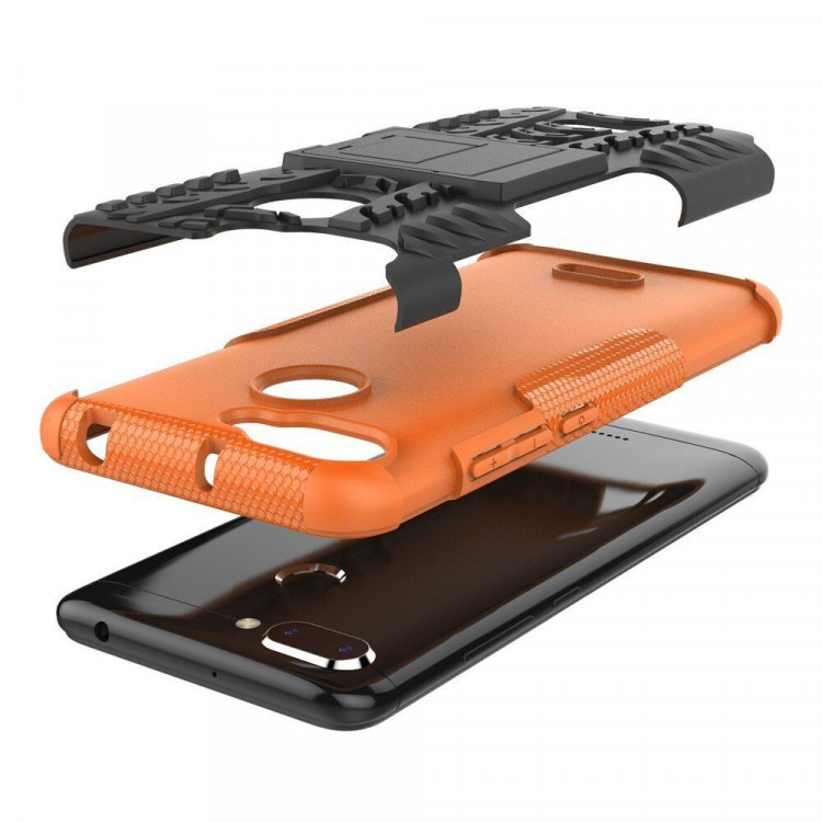 Чехол Hybrid Armor для Xiaomi Redmi 6 (черный + оранжевый)