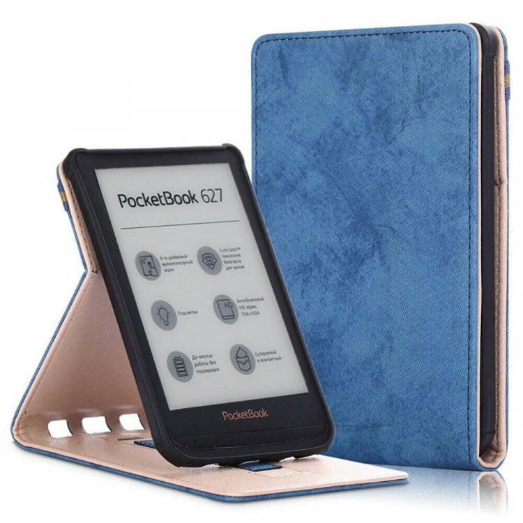 Чехол для PocketBook 616 / 627 / 632 / 632 Plus / 606 / 628 / 633 / Touch Lux / Basic Lux (голубой)