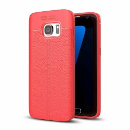 Чехол-накладка Litchi Grain для Samsung Galaxy S7 (красный)