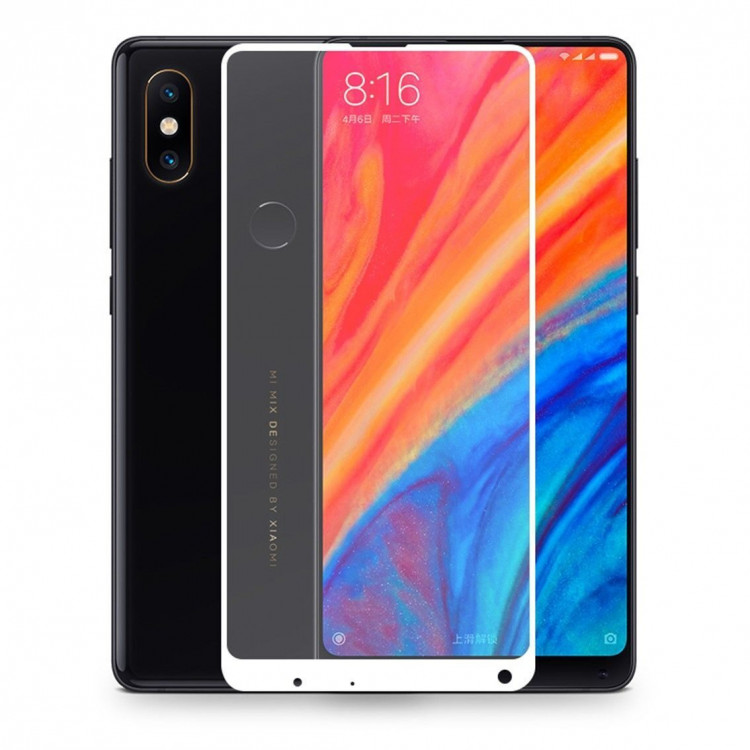 Защитное стекло 3D для Xiaomi Mi Mix 2s (белый)