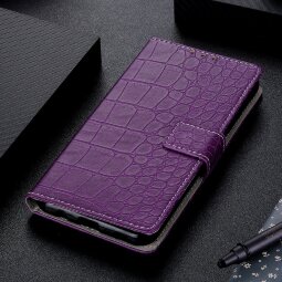 Чехол Crocodile Texture для Samsung Galaxy A30 / Galaxy A20 (фиолетовый)