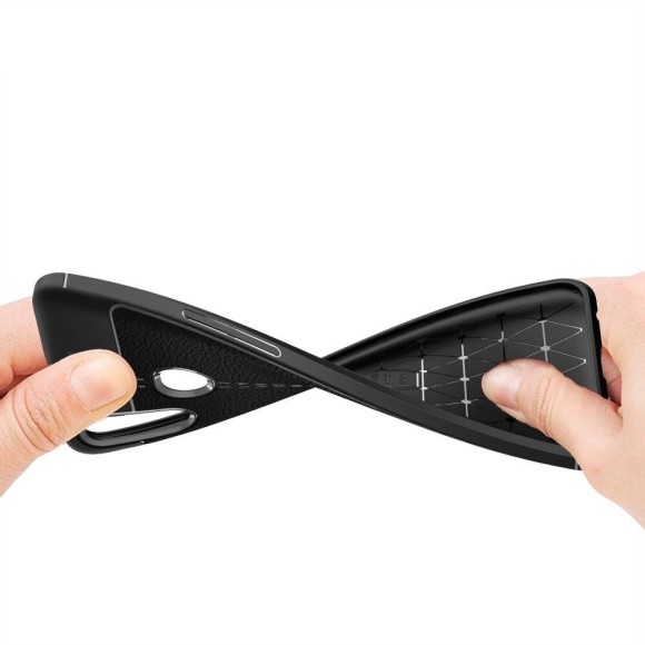 Чехол-накладка Litchi Grain для Samsung Galaxy A10s (темно-синий)