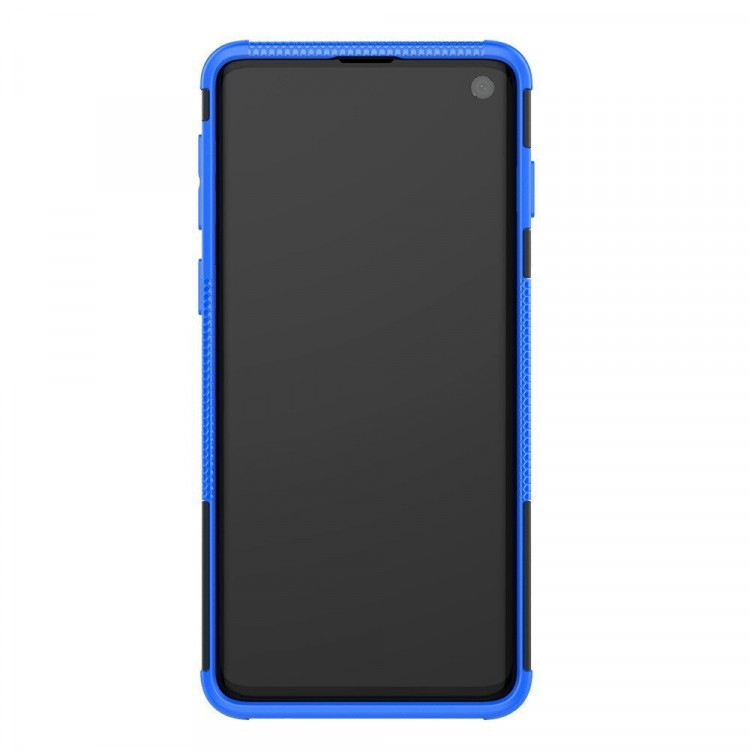 Чехол Hybrid Armor для Samsung Galaxy S10+ (Plus) (черный + голубой)
