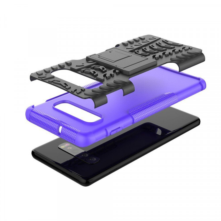 Чехол Hybrid Armor для Samsung Galaxy S10 (черный + фиолетовый)