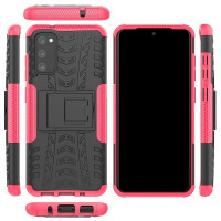 Чехол Hybrid Armor для Samsung Galaxy S20 (черный + розовый)