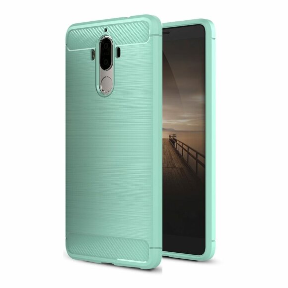 Чехол-накладка Carbon Fibre для Huawei Mate 9 (сине-зеленый)