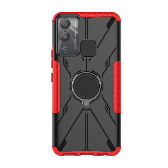 Чехол Armor Shockproof Ring Holder для Infinix Hot 12i (черный + красный) Чехол Armor Shockproof Ring Holder для Infinix Hot 12i (черный + красный)