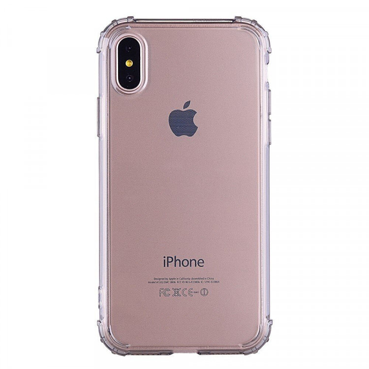 Силиконовый чехол с усиленными бортиками для iPhone X / ХS (черный)