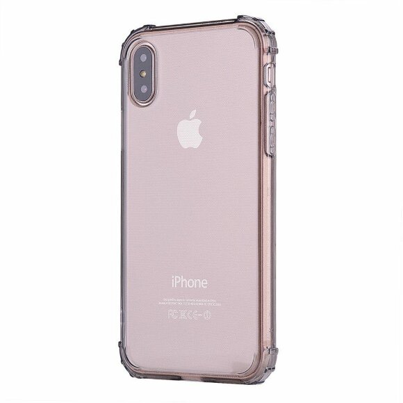 Силиконовый чехол с усиленными бортиками для iPhone X / ХS (черный) Силиконовый чехол с усиленными бортиками для iPhone X / ХS (черный)
