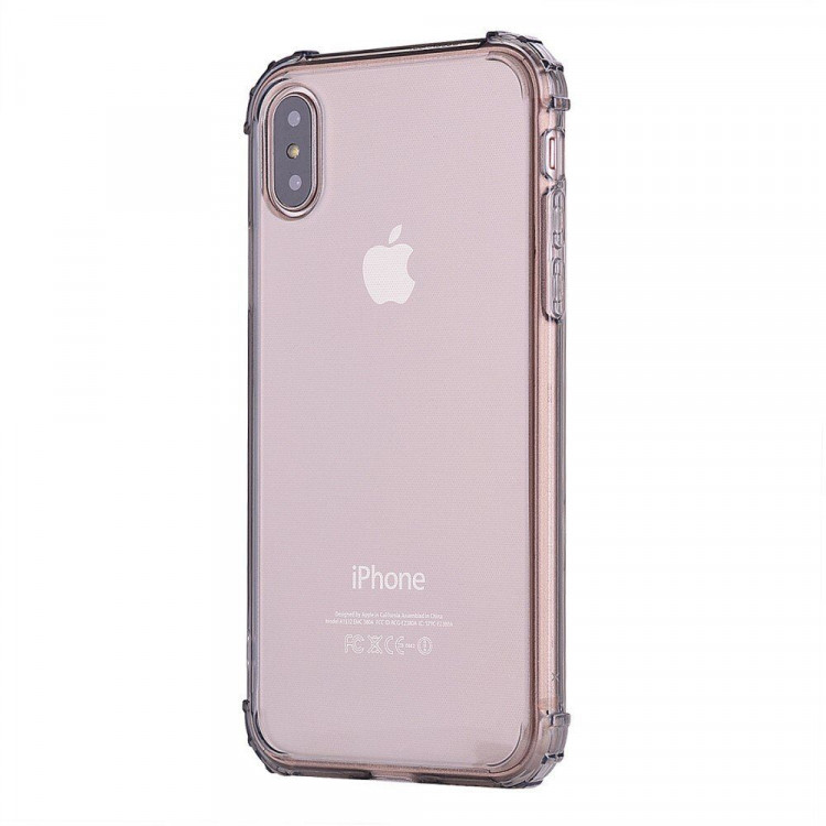 Силиконовый чехол с усиленными бортиками для iPhone X / ХS (черный)