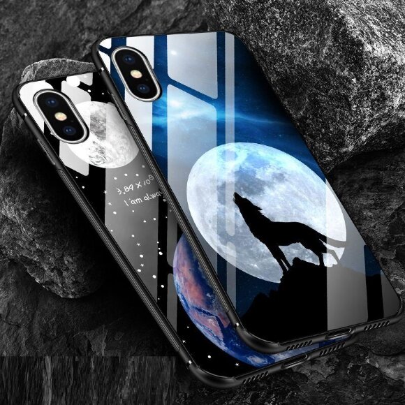 Чехол-накладка для iPhone XS Max (Night Along Wolf)