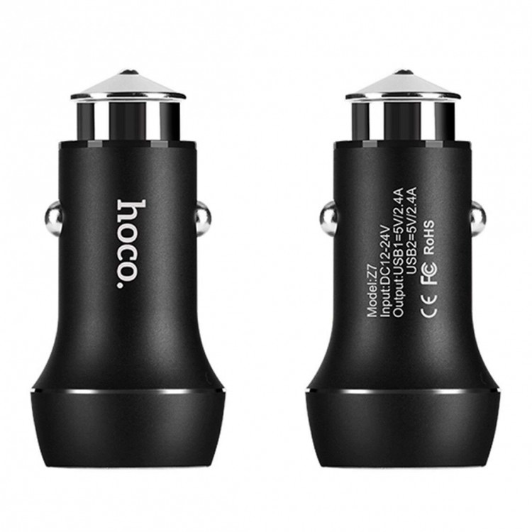 Автомобильное зарядное устройство HOCO Kingkong Dual 2,4А (черный)
