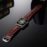 Кожаный ремешок Crocodile Texture для Apple Watch 44 и 42мм (кофе)
