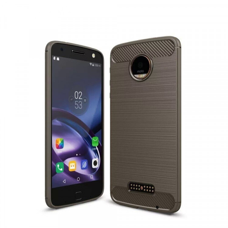 Чехол-накладка Carbon Fibre для Motorola Moto Z (серый)