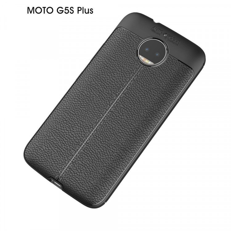 Чехол-накладка Litchi Grain для Motorola Moto G5S Plus (черный)