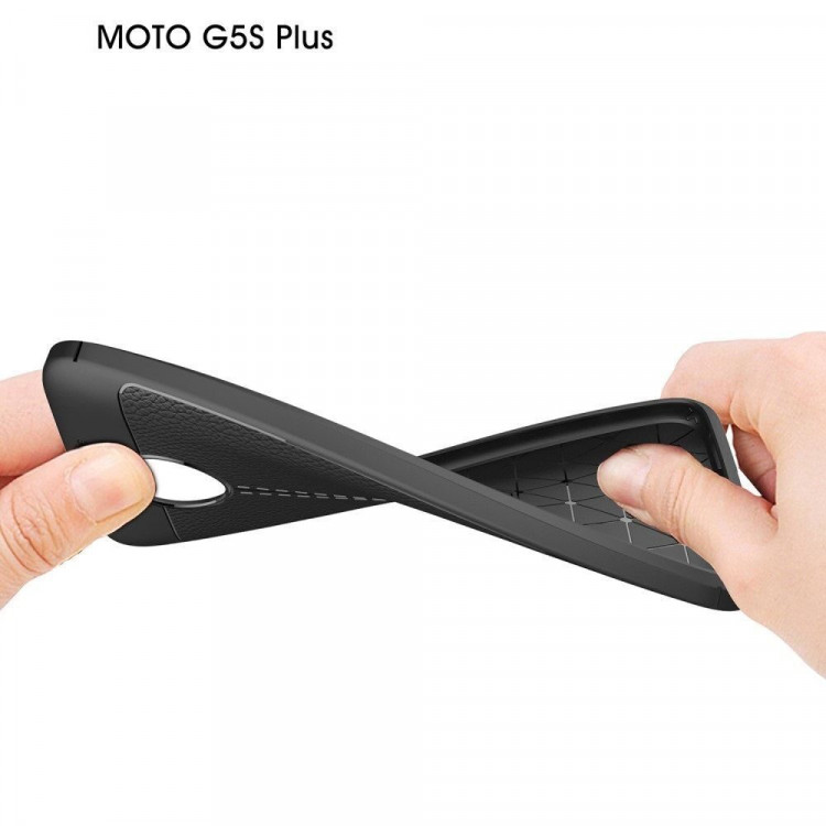 Чехол-накладка Litchi Grain для Motorola Moto G5S Plus (черный)