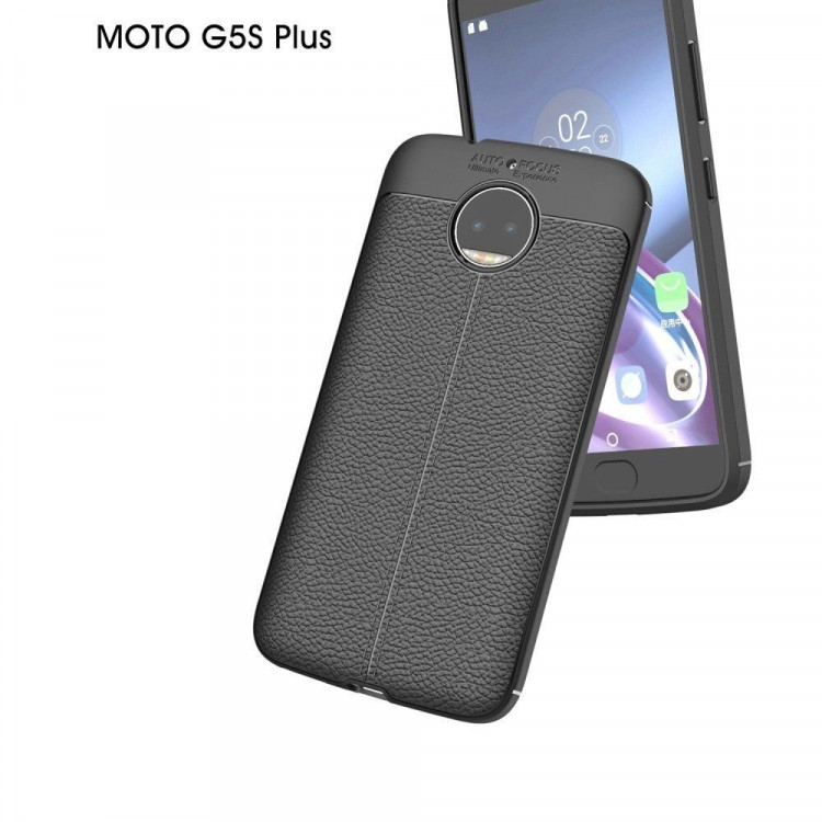Чехол-накладка Litchi Grain для Motorola Moto G5S Plus (черный)