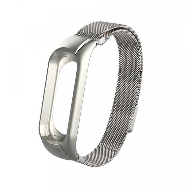 Сетчатый браслет для Xiaomi Mi Band 3 (серебряный)