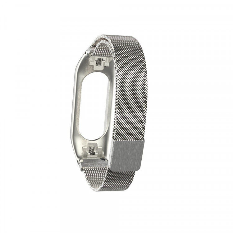 Сетчатый браслет для Xiaomi Mi Band 3 (серебряный)