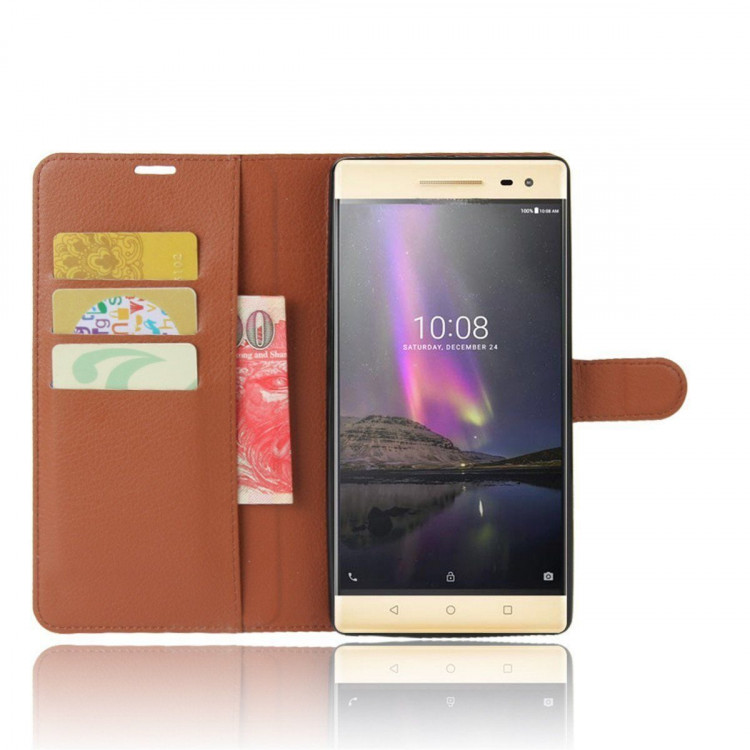 Чехол с визитницей для Lenovo Phab 2 Pro (коричневый)