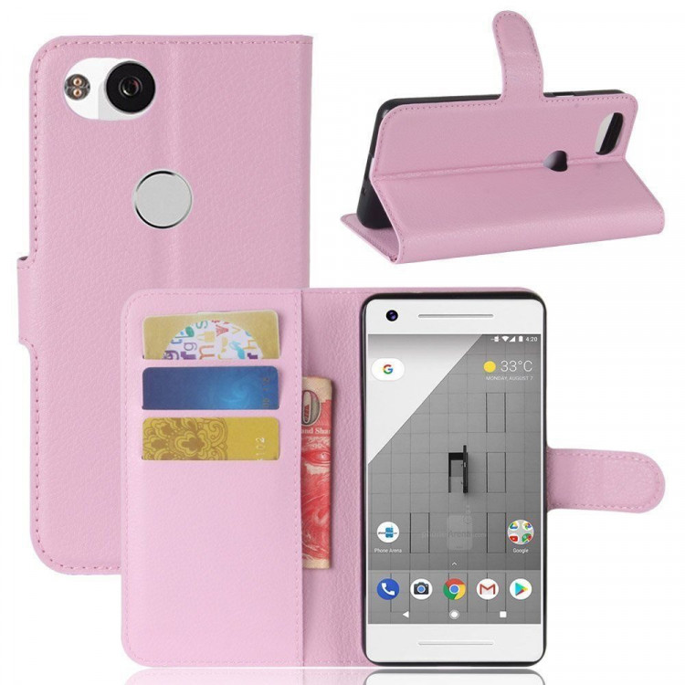 Чехол с визитницей для Google Pixel 2 (розовый)