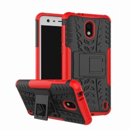 Чехол Hybrid Armor для Nokia 2 (черный + красный)