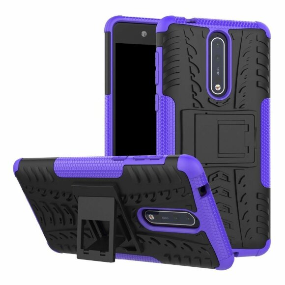Чехол Hybrid Armor для Nokia 8 (черный + фиолетовый)